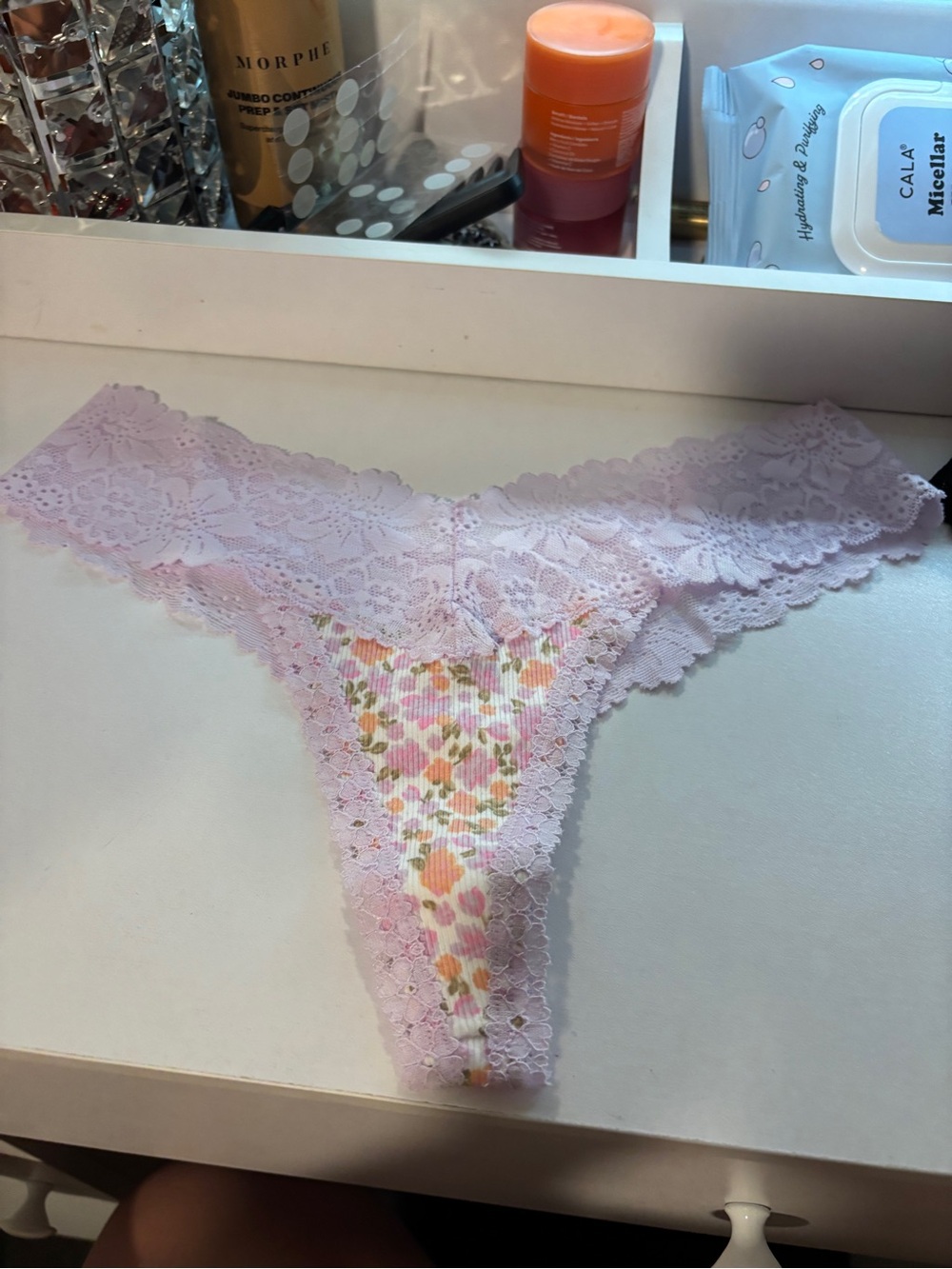 Victoria's Secret Pink Floral Lace Thong